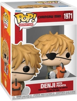 chainsaw man - denji & pochita 9cm - funko pop! 1971