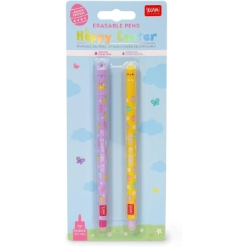 set di 2 penne gel cancellabili - happy easter