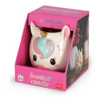candela profumata con portaoggetti - unicorno