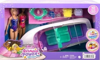 barbie mermaid power - barca con 2 bambole