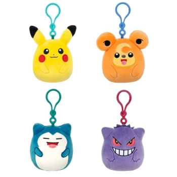 squishmallows clip on - peluche 10cm - pokemon personaggio assortito