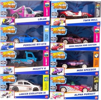hot wheels - pull-back speeders - 1:43 - modello a retrocarica assortito