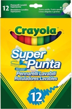12 pennarelli superpunta lavabili