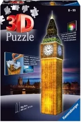 big ben con led - puzzle 3d 216 pezzi