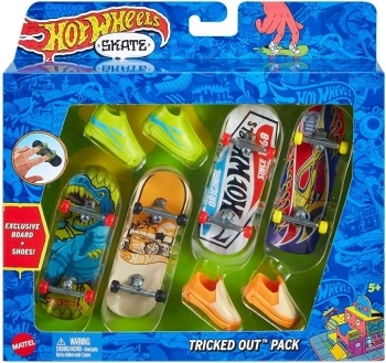 hot wheels skate - confezione 4 skateboard - modello assortito