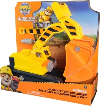 paw patrol rubble and crew - veicolo deluxe di rubble