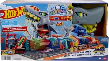 hot wheels city - autolavaggio mega squalo