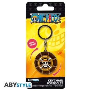 one piece - portachiavi girevole - timone della thousand sunny