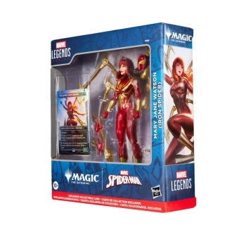 marvel legends series x magic: the gathering - mary jane, iron spider 15cm + 1 magic foil card