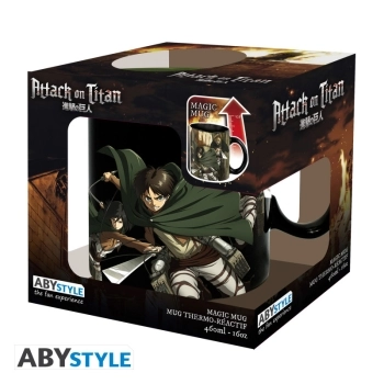 attack on titan - tazza termosensibile 460ml - titan s3