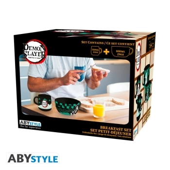 demon slayer - set colazione tazza 380ml + ciotola 850ml