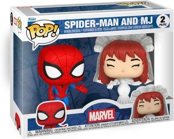 marvel: superhero couples - spider-man and mj 9cm - funko pop! 2 pack