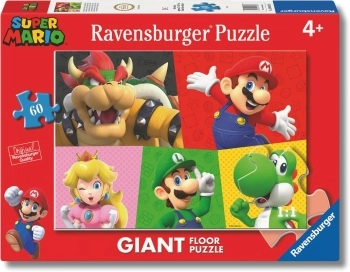 super mario - puzzle gigante 60 pezzi pavimento