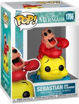 the little mermaid - sebastian & flounder 9 cm - funko pop! 1756