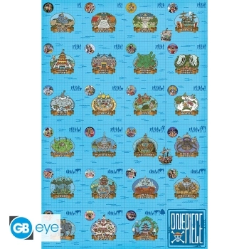 one piece - poster maxi 91,5x61cm - log itinerary