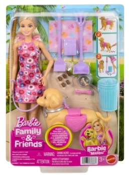 barbie - set cagnolina cammina e fa i bisogni