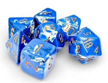 brush wavebreak/gold - set di 7 dadi poliedrici