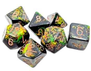 brush deep forest/gold - set di 7 dadi poliedrici