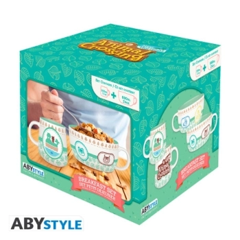 animal crossing  - breakfast set mug + bowl