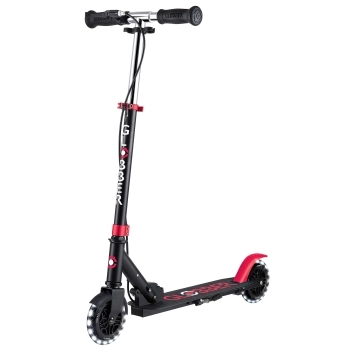globber - flow foldable junior light - monopattino pieghevole con luci - black pink