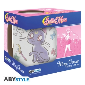 sailor moon - luna & artemis chibi - tazza 320 ml