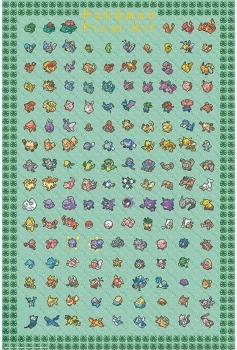 pokemon - poster maxi 91.5x61 - pixel art
