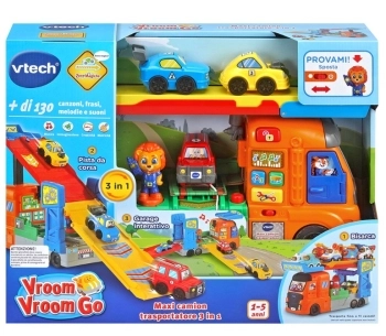 vroom vroom go - maxi camion trasportatore 3 in 1