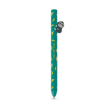 penna a sfera a scatto gorilla "wild but kind" - free hugs - black ink