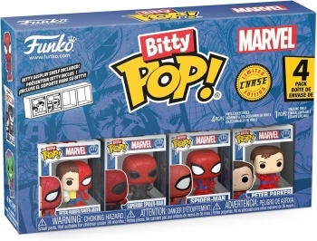 marvel: spider-man parker split 4 pack 3cm  - funko pop bitty