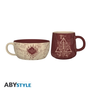 harry potter: marauder's map - breakfast set mug + bowl
