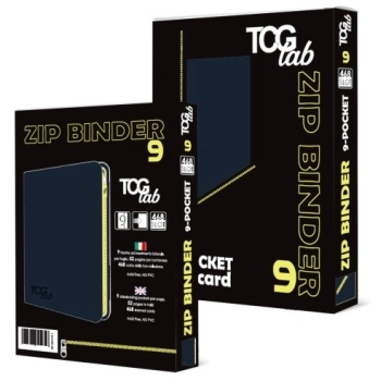 9-pocket trading card binder with zipper - 468 blu scuro - zip gialla