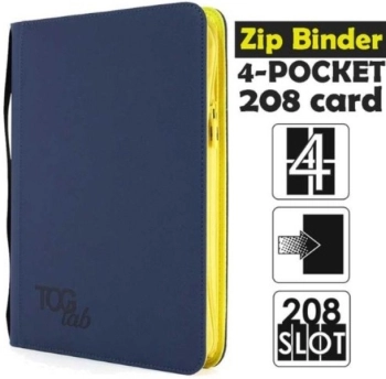 4-pocket - album 4 tasche con zip gialla - 208 slot - blue