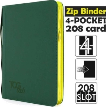 4-pocket - album 4 tasche con zip gialla - 208 slot - forest green