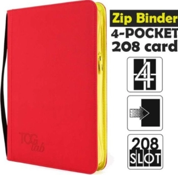 4-pocket - album 4 tasche con zip gialla - 208 slot - rosso