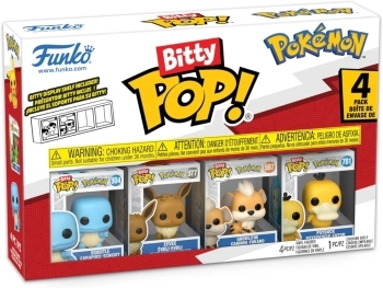 pokemon: squirtle 4 pack 3cm  - funko pop bitty
