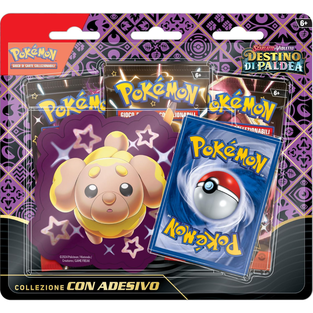 pokemon gcc - pokemon scarlatto e violetto destino di paldea - collezione completa 3 collezione con adesivo (ita) - pk61441